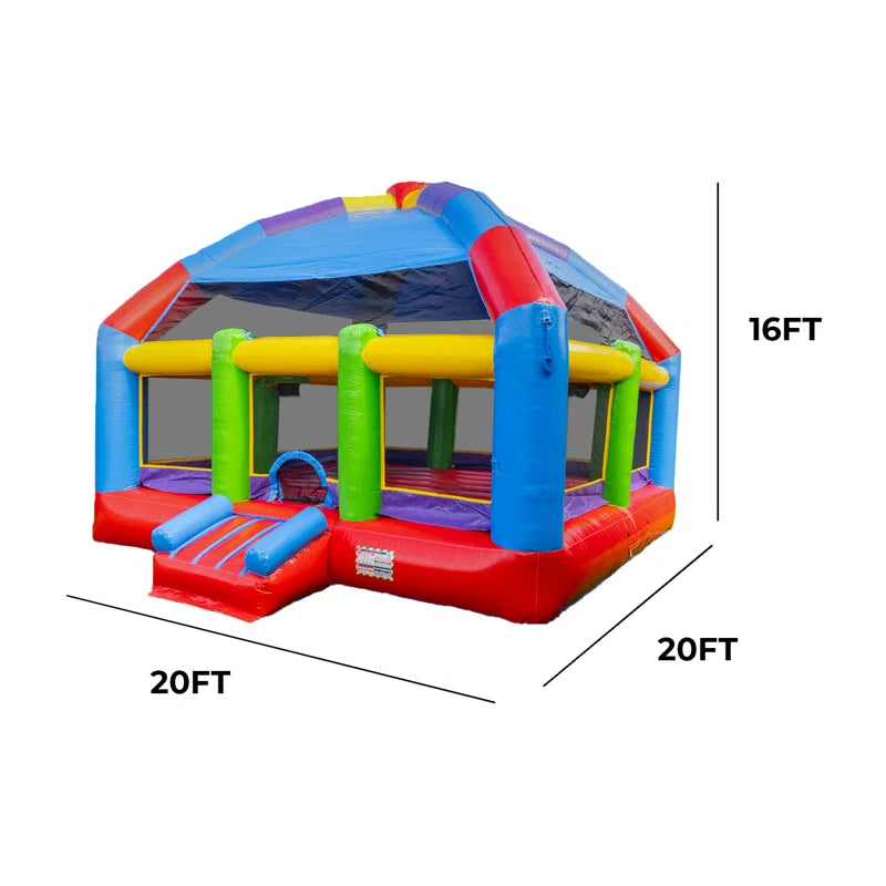 Xjump Grand Party Dome 20' X 20' Commercial Grade Bounce House , Moonwalk Bouncer Jumper for Kids and Adults, Indoor Outdoor, Pvc Vinyl, Birthday Party Rental, Basketball Hoop (Blower Included)