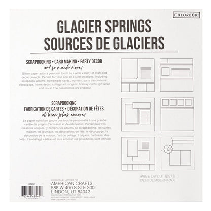 Colorbok Glitter Blue Glacier Paper Pad, 12"X12", 222 Lb./330 Gsm, 10 Sheets