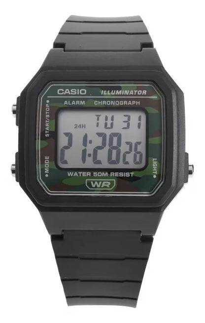 Men'S Classic Black Digital Watch with Camouflage Accents - W-217H-3BV