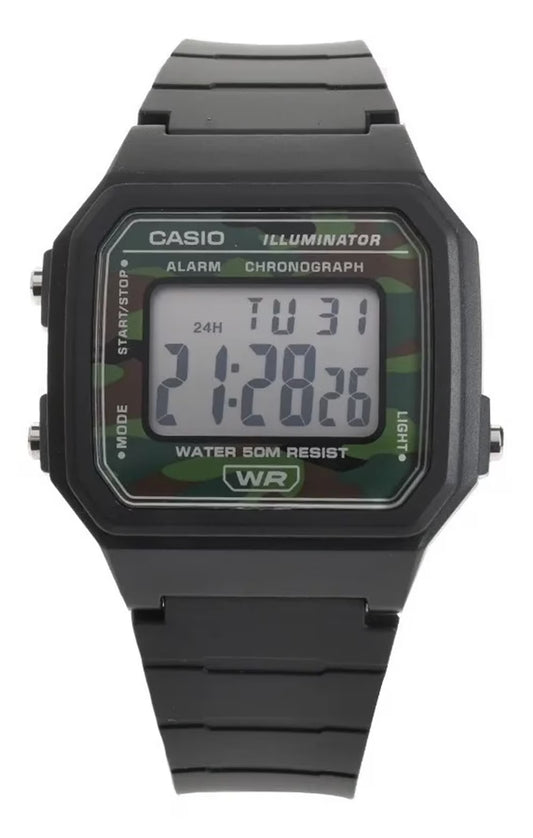 Men'S Classic Black Digital Watch with Camouflage Accents - W-217H-3BV