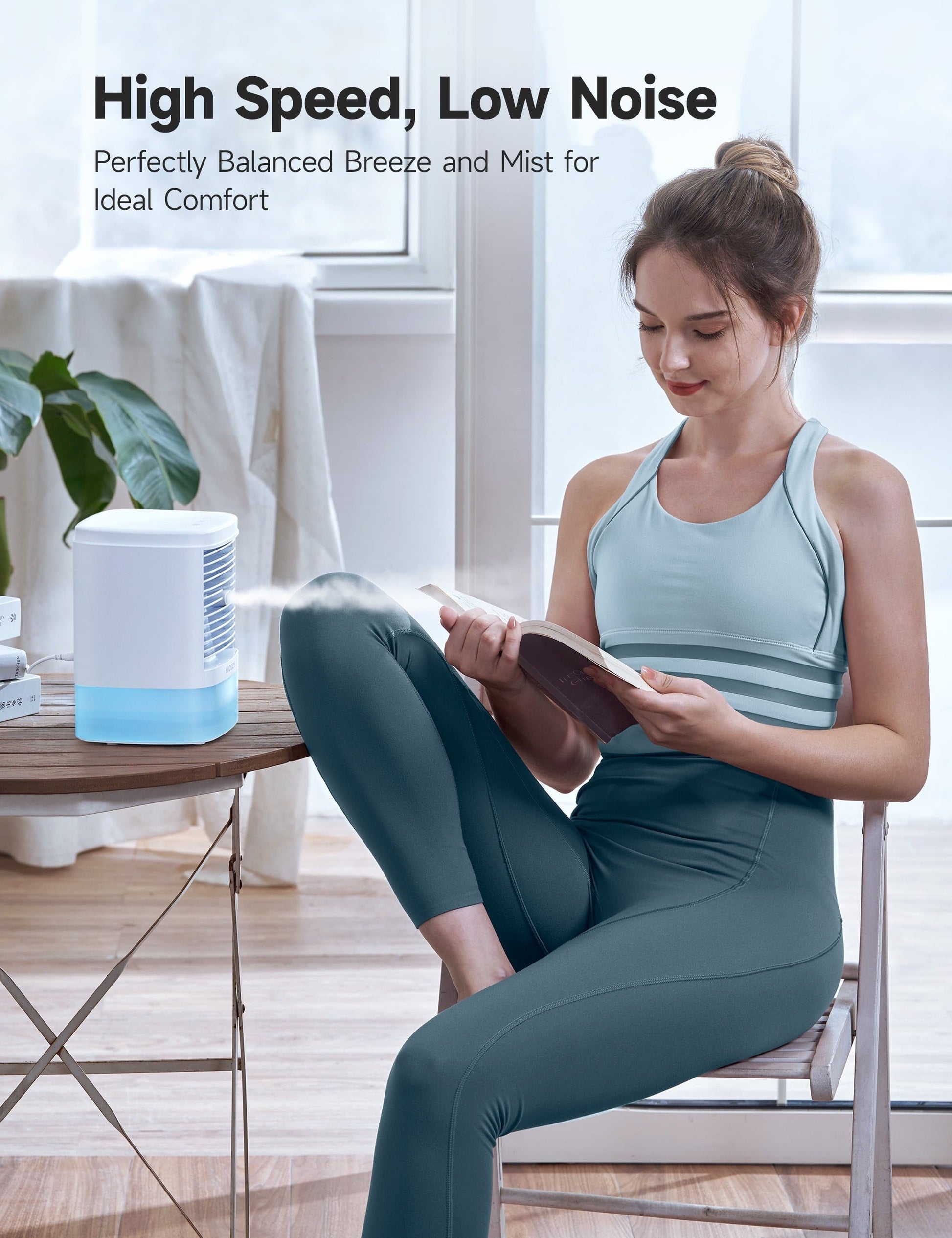 Air Cooler Portable, Personal Evaporative Air Cooling Fan, Mini Desktop Air Conditioner Fan Humidifier 23 Oz