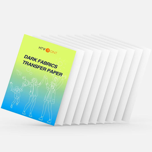 Heat Transfer Paper for Dark Fabric - 10 Sheets 8.5"X11" Printable Heat Transfer Vinyl for Inkjet Printer - Wash Durable Iron on Transfer Paper