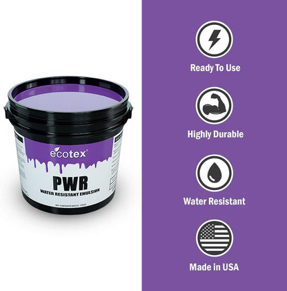 Ecotex® PWR Screen Printing Emulsion (Quart - 32Oz.) Pre - Sensitized Photo Emulsion for Silk Screens and Fabric - for Screen Printing Plastisol Ink and Water Based Ink, Screen Printing Supplies