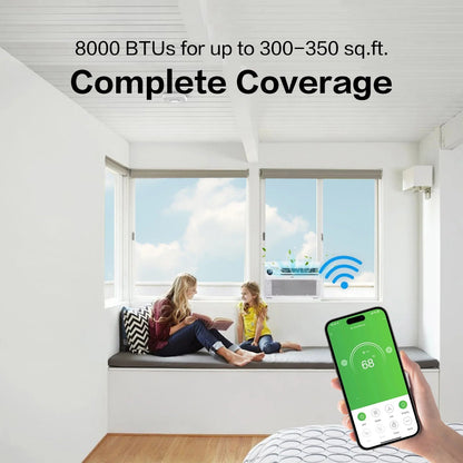 Energy Star 8000 BTU Inverter Window Air Conditioner, Energy-Saving Window AC Unit with APP & Voice Control, Ultra Quiet & Easy Installtion Design, Work with Alexa/Google Assistant, 115V/60Hz
