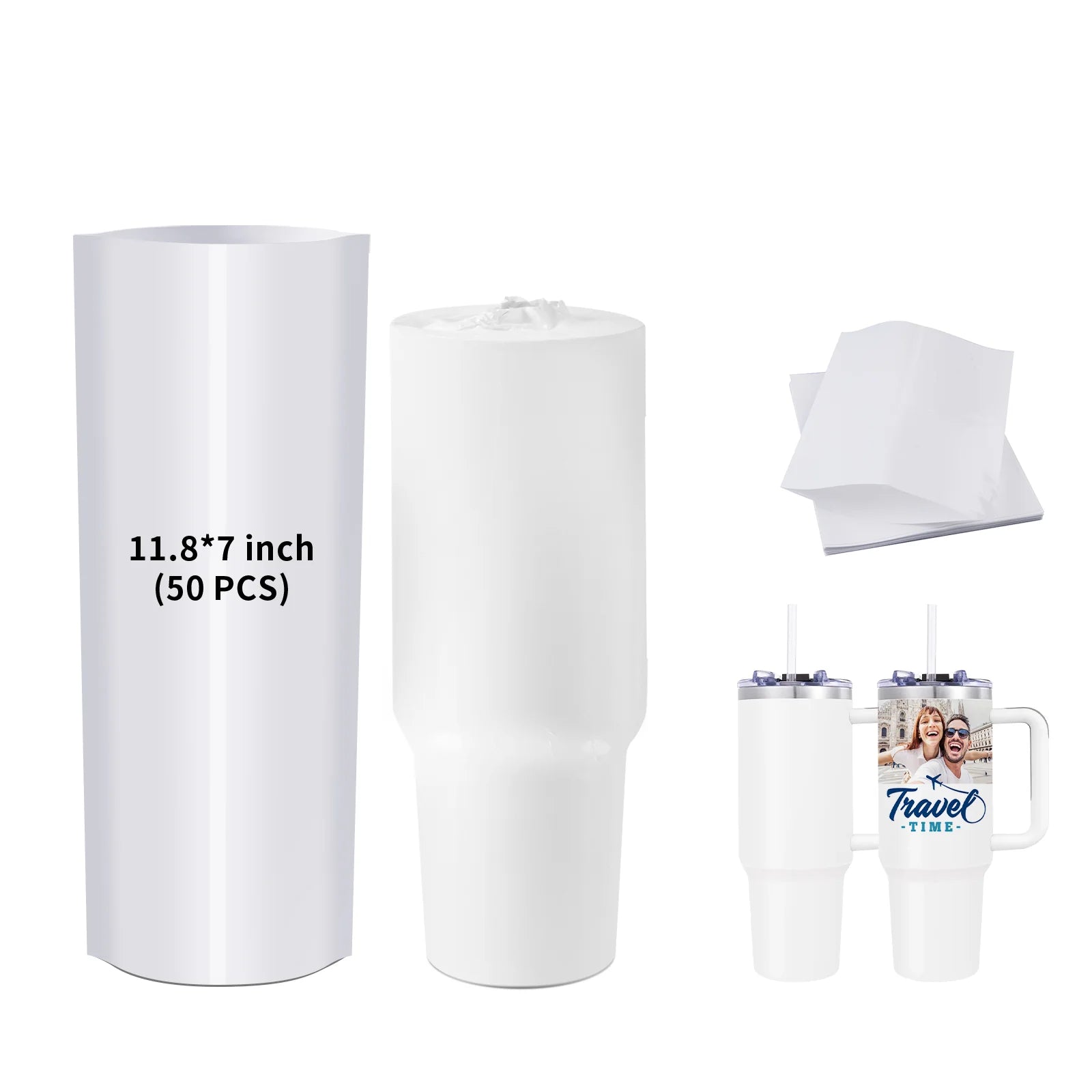 25 L Sublimation Oven Sublimation Starter Beginners Kit Bundle with 40 OZ Sublimation Tumblers,Sublimation Tape,Shrink Wrap Film and Sublimation Paper A4 Size