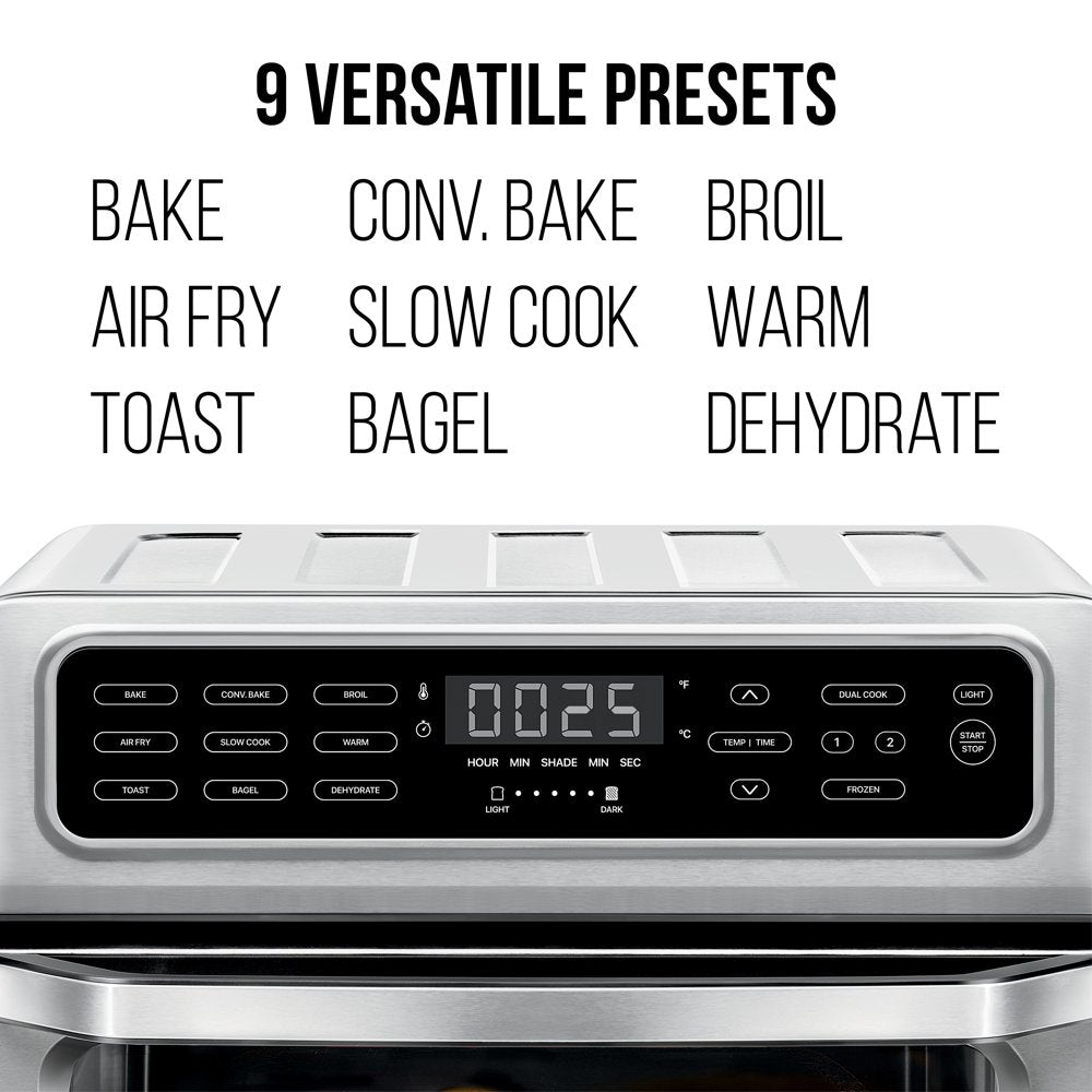 Toast-Air Dual-Function Air Fryer + Toaster Oven, Stainless Steel, 20 Liter