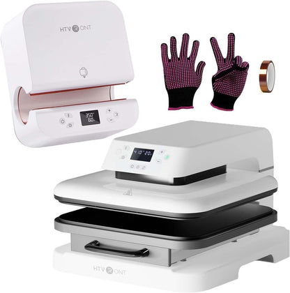 Auto Tumber Heat Press + Auto Heat Press + 150 Sheets Sublimation Paper 8.5X11 + Heat Resistant Gloves + Heat Tape
