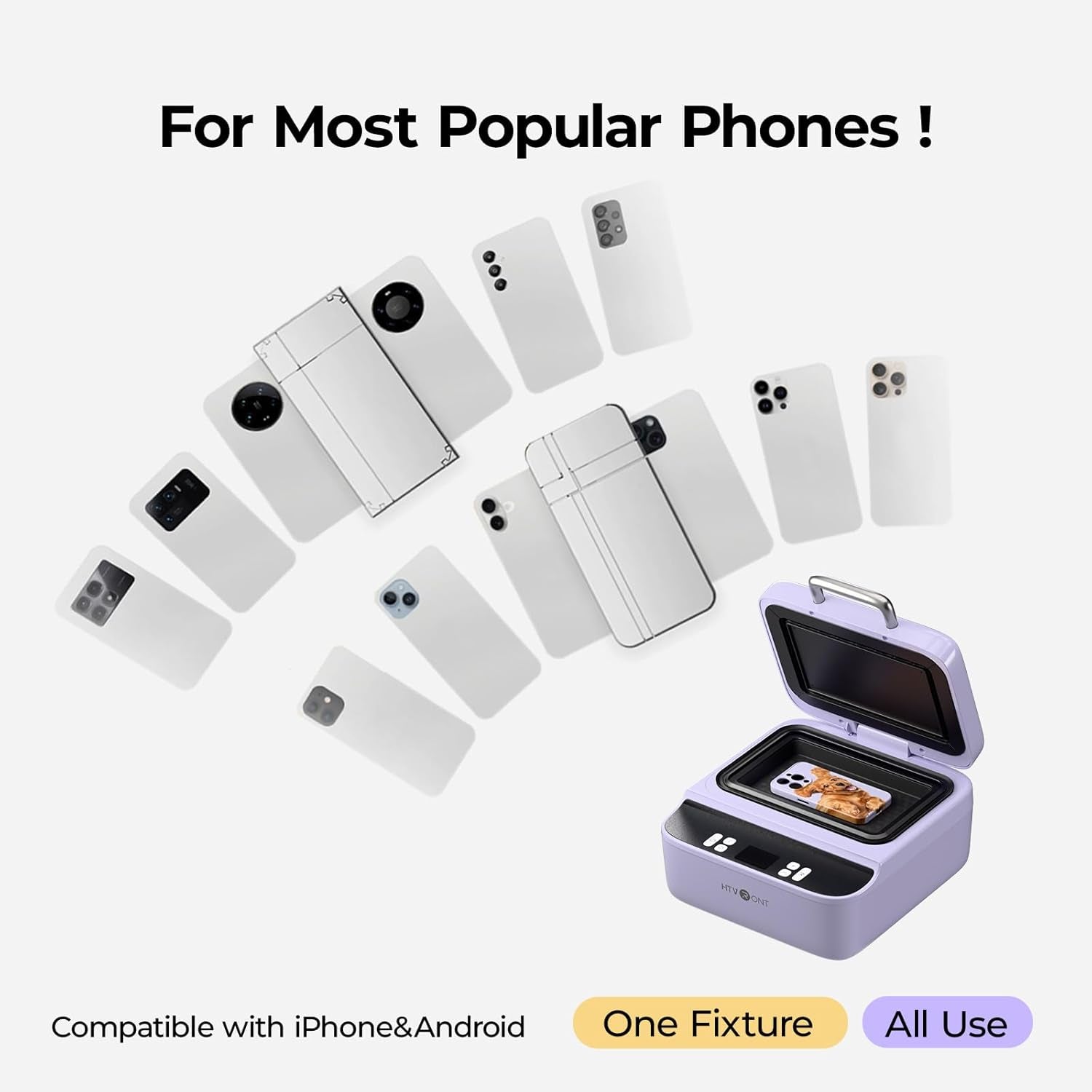 Phone Case Heat Press Machine Bundle - Compatible with Iphone & Android
