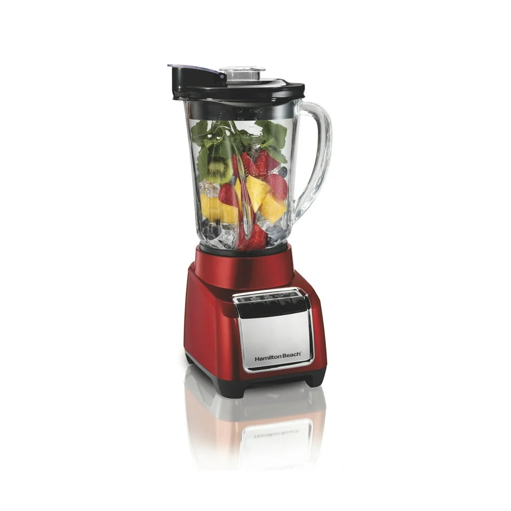 Wave Action Blender for Shakes and Smoothies, 48 Oz. Capacity, Glass Jar, Red, 53519