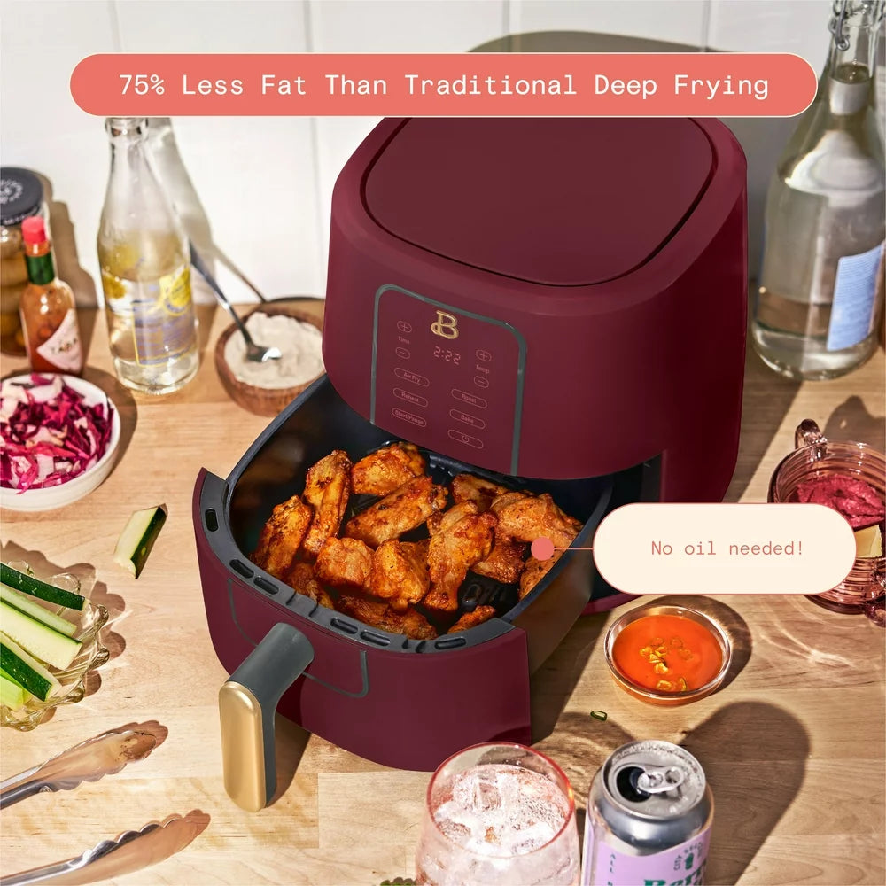 3 Qt Air Fryer with Turbocrisp Technology, Limited Edition Merlot by Drew Barrymore