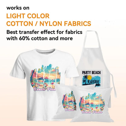 HTVRONT Heat Transfer Paper for T-Shirts-22 Pack Mixed Light & Dark, 8.5" X 11" Printable for Inkjet Printer, Stretchable & Durable Printable Heat Transfer Vinyl