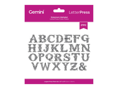 Gemini- Letterpress Press Plate - Statement Alphabet