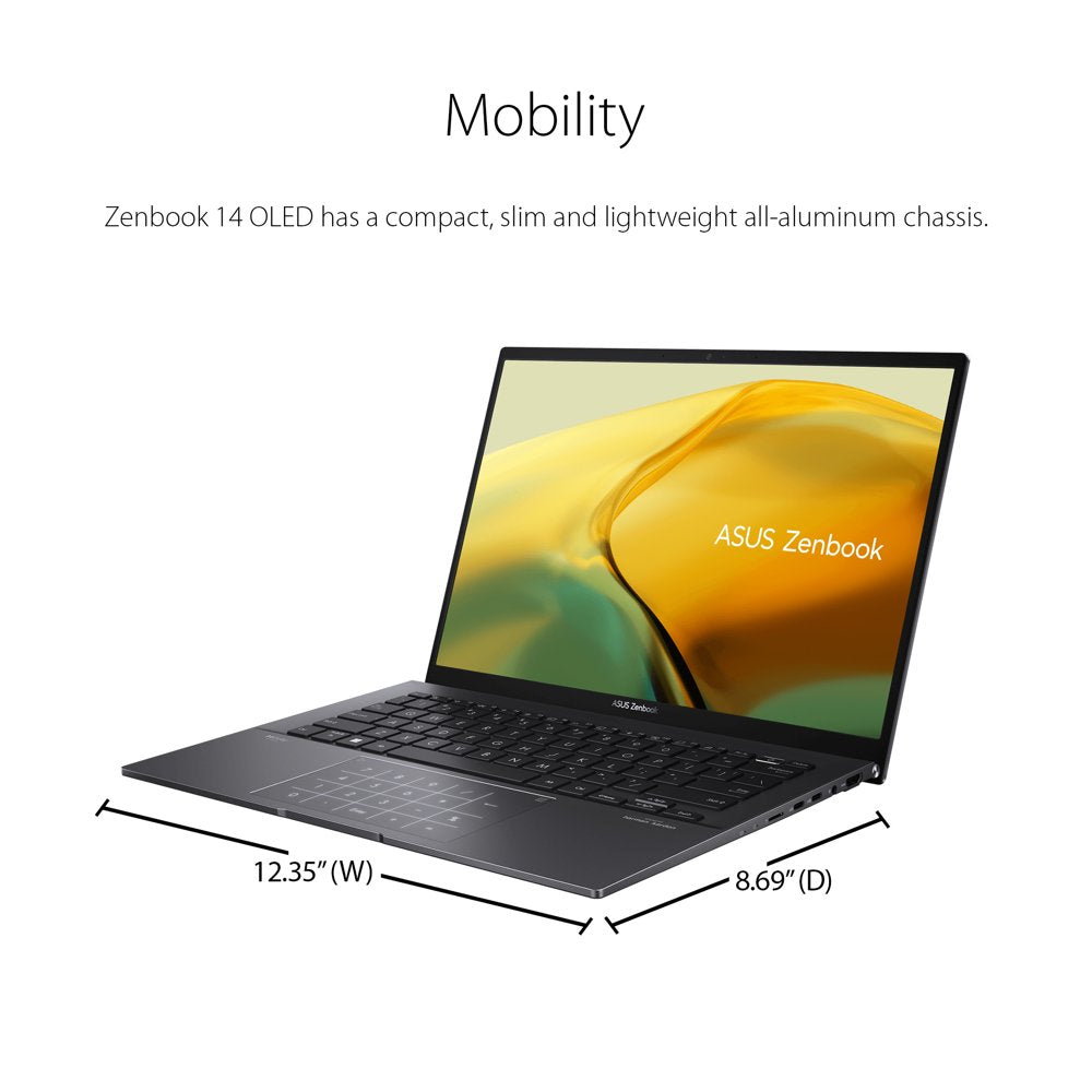 Zenbook 14” OLED Touch PC Laptop,  Ryzen 7 7730U, 16GB, 512GB, Windows 11, UM3402YA-WS74T