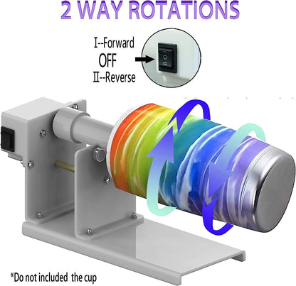 ERZHE 2 Ways Rotation Cup Turner Tumbler for Crafts,Tumbler Turner for DIY Glitter Epoxy, Professional Designed Tumbler Cup Spinner Machine Kit for Starter