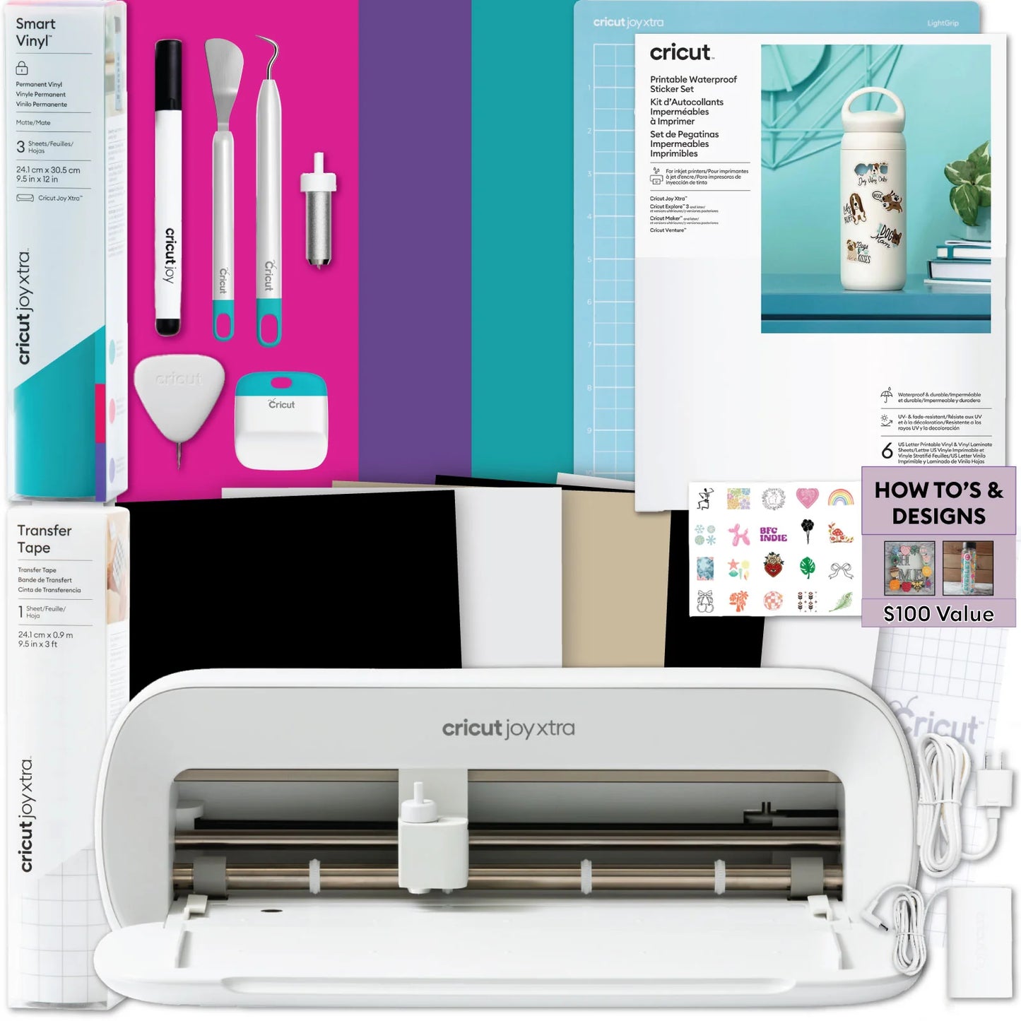 Cricut Joy Xtra Sticker and Vinyl Starter Bundle Set