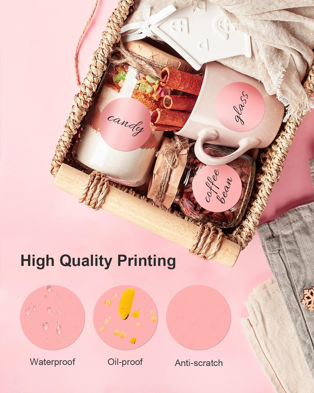 Nelko Genuine 2 Inch Pink Circle Thermal Stickers Labels, Compatible with Nelko PL70E Label Printer, Self-Adhesive for Small Businesses, DIY Logo Design, Customized Stickers, QR Code 750 Labels/Roll