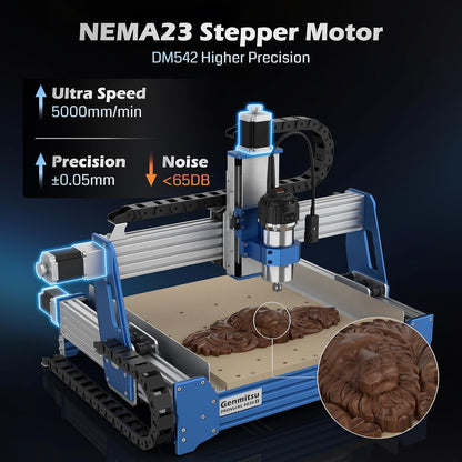 Genmitsu Proverxl 4030S CNC Router Machine with 710W Spindle, Upgraded 3-Axis Desktop CNC Milling Machine for Wood, Metal, Acrylic, High Precision Linear Rails, 130Mm Z-Height, Wireless App Control