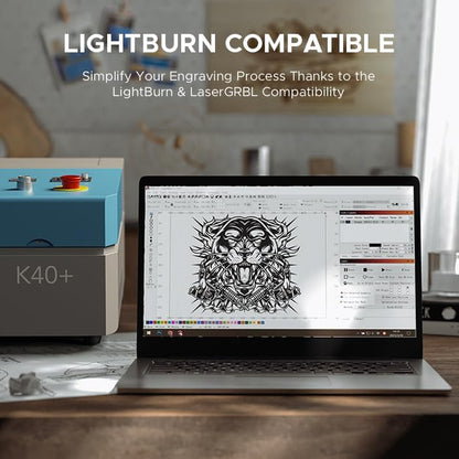 Omtech 45W CO2 Laser Engraver with Lightburn, 12"X8" Desktop Laser Engraving Cutting Machine for Home Use, Lasergrbl Compatible, Air Assist & Adjustable Head for Wood, Glass & More