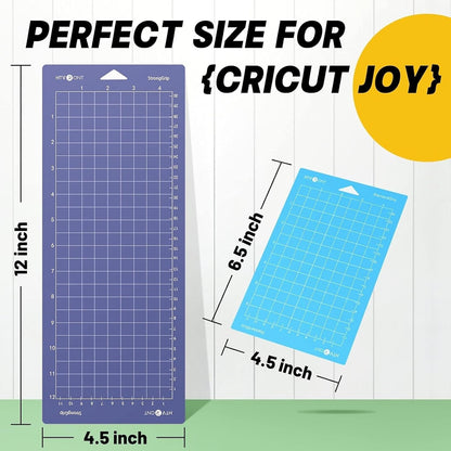 Cutting Mat Compatible with Cricut Joy, 6 Pack Cutting Mats (3 Pcs 4.5X12In & 3 Pcs 4.5X6.5In), Variety Adhesive Cutting Mats Replacement Accessories Compatible with Cricut Joy Accessories