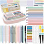 52 PCS Aesthetic School Supplies with Highlighters, Mechanical Pencils, Color Ink Gel Pens, Pencil Case, Bible Study Supplies, Pens Pencils and Highlighters Set, Stationary Set for Student
