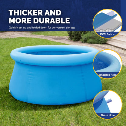 5.9 Ft X 29 in above Ground Inflatable Pools, Top Ring round Pool, Blue