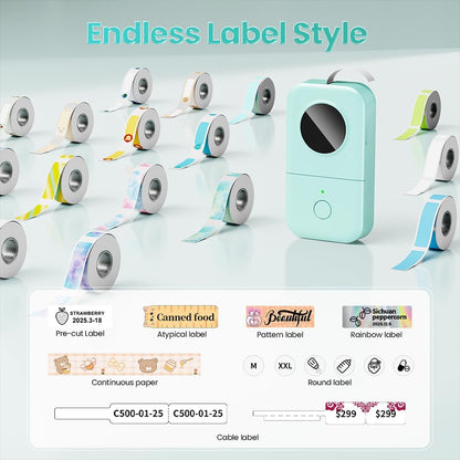 D30 Label Maker Machine, Portable Bluetooth Mini Label Printer, Smartphone Handheld Thermal Sticker Small Labeler Multiple Templates Font Icon Inkless Custom Label for Home Kids School Items