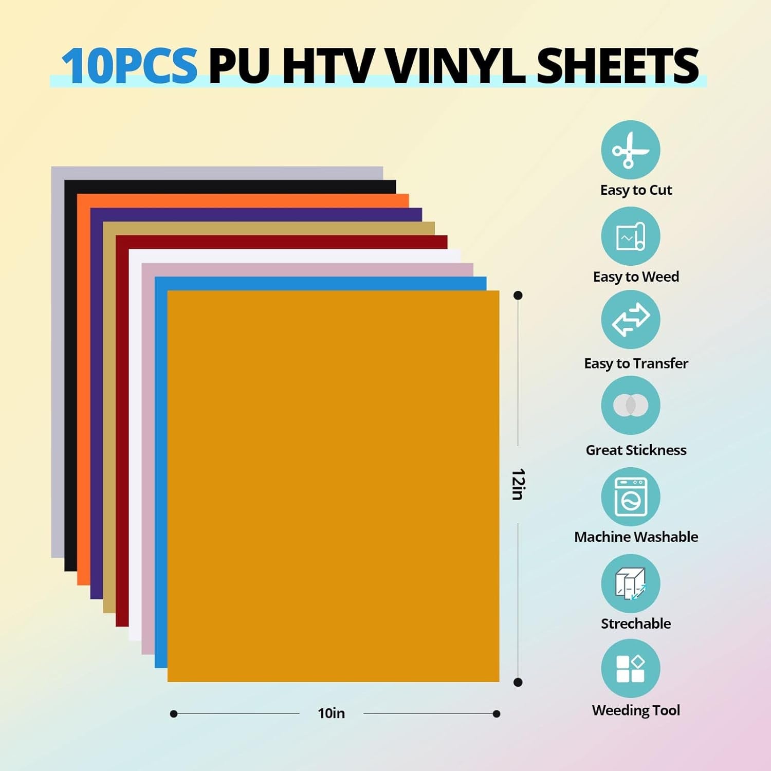 Automatic Heat Press Accessories - 52 Pcs Heat Press Supplies for Intelligent Press Machine, All-In-One Starter Kit, Include Heat Transfer Material & Tools