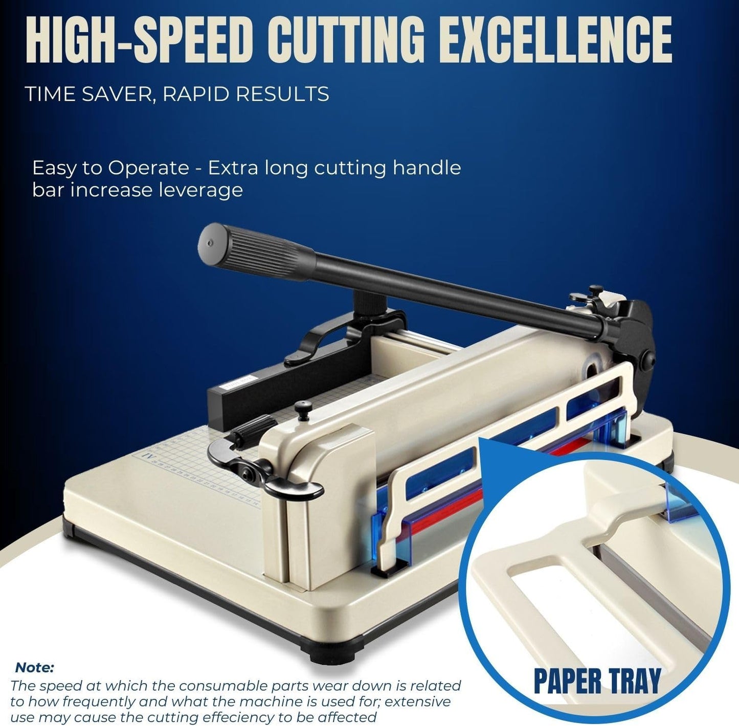 Flexzion Guillotine Paper Cutter 12" A4 Professional Industrial Heavy Duty Scrapbooking Metal Base Trimmer Machine 400 Sheet Capacity for Office Commercial Photocopy Printing Shop | Large Industrial Paper Cutter for A4 Stacks; Hardened Steel Blade for Office, School, and Commercial Paper Cutting