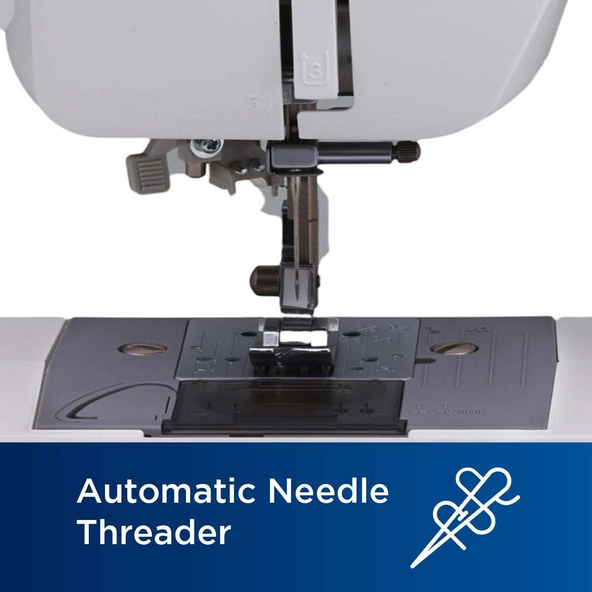 Brother XM2701 Lightweight Sewing Machine 27 Stitches | 27 Built-In Stitches, 1-Step Auto-Size Buttonhole, Needle Threader, Jam-Resistant Top Drop-In Bobbin