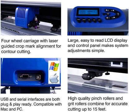 Uscutter Titan 28 Inch Vinyl Cutter with Stand, Basket and Vinylmaster Cut (Design and Cut) Software