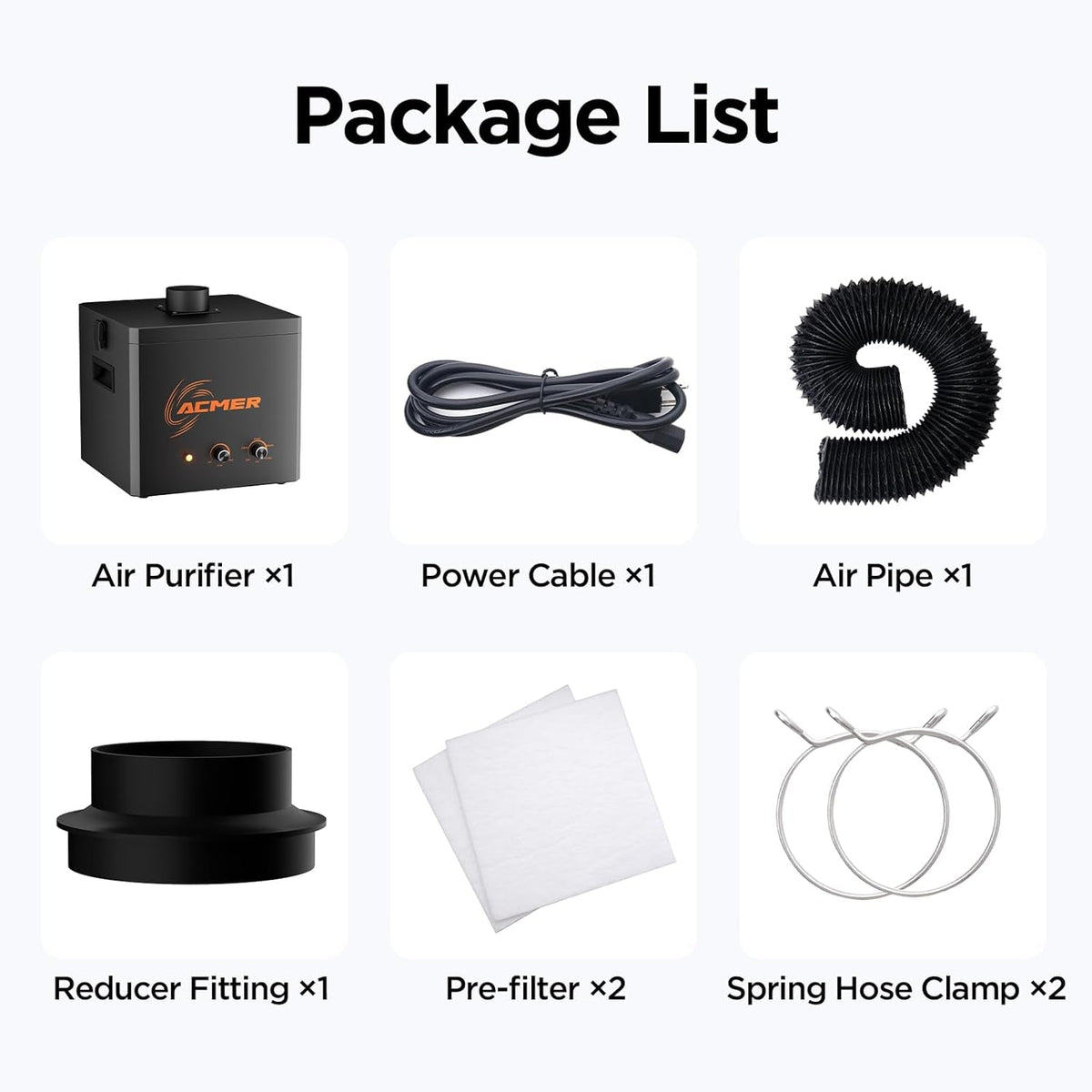 ACMER C4 Air Assist Pump Kit, 30L/Min Adjustable Airflow for Laser Cutters & Engravers, Enhances Cutting Precision, Removes Smoke and Dust, Reduces Surface Temperature