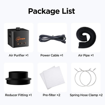 ACMER C4 Air Assist Pump Kit, 30L/Min Adjustable Airflow for Laser Cutters & Engravers, Enhances Cutting Precision, Removes Smoke and Dust, Reduces Surface Temperature