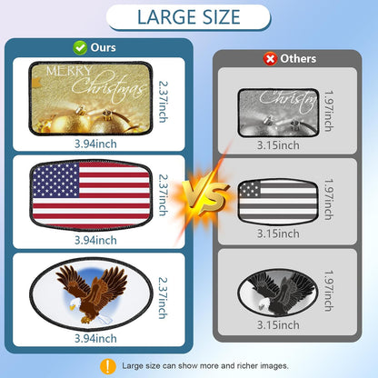 Sublimation Blanks Patches - 40 Pcs Rectangle Large Iron-On Patch with Black Border - Strong Adhesive Badges for DIY Hats Backpack T-Shirt Project
