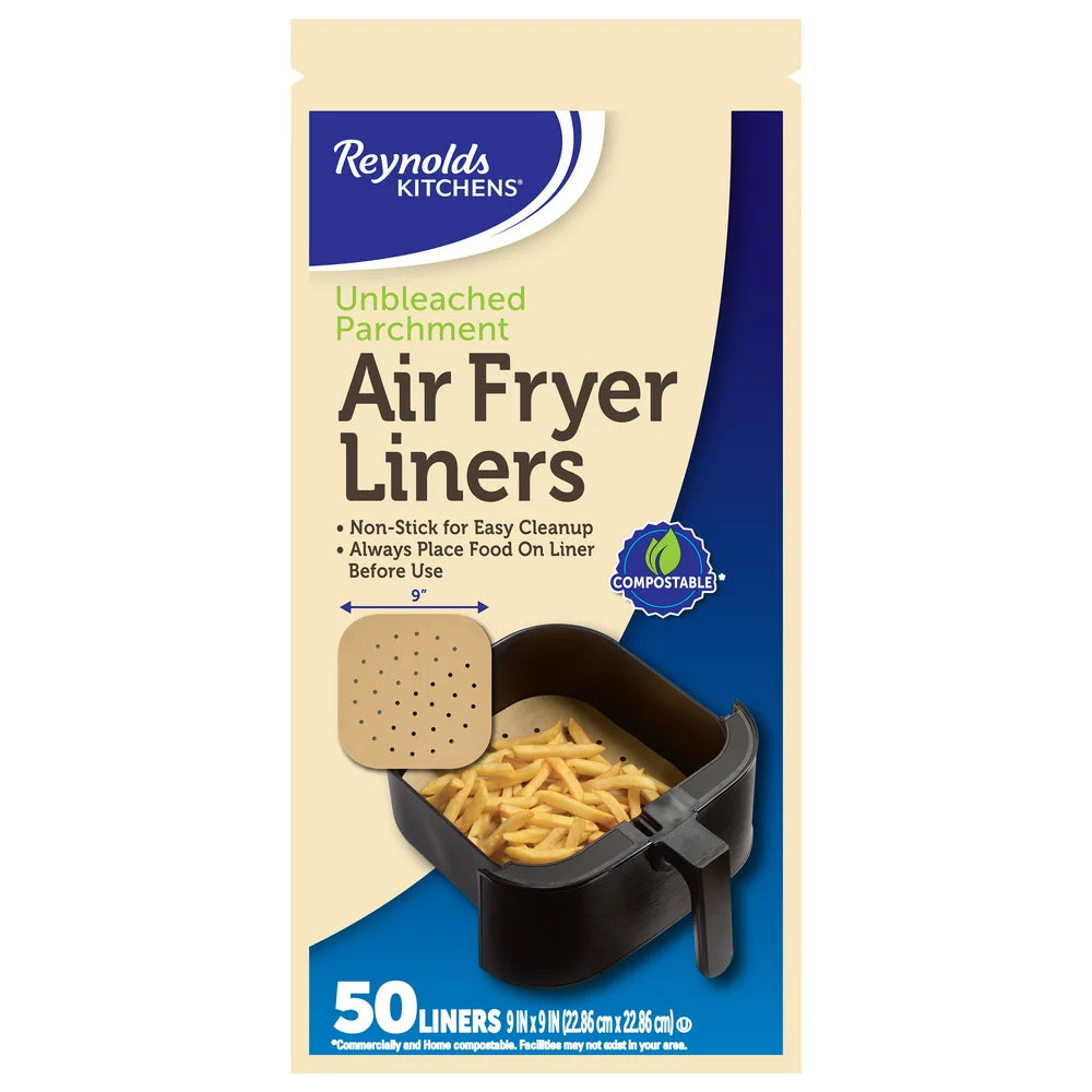 Reynolds Kitchens Parchment Paper Air Fryer Liners, 50 Count