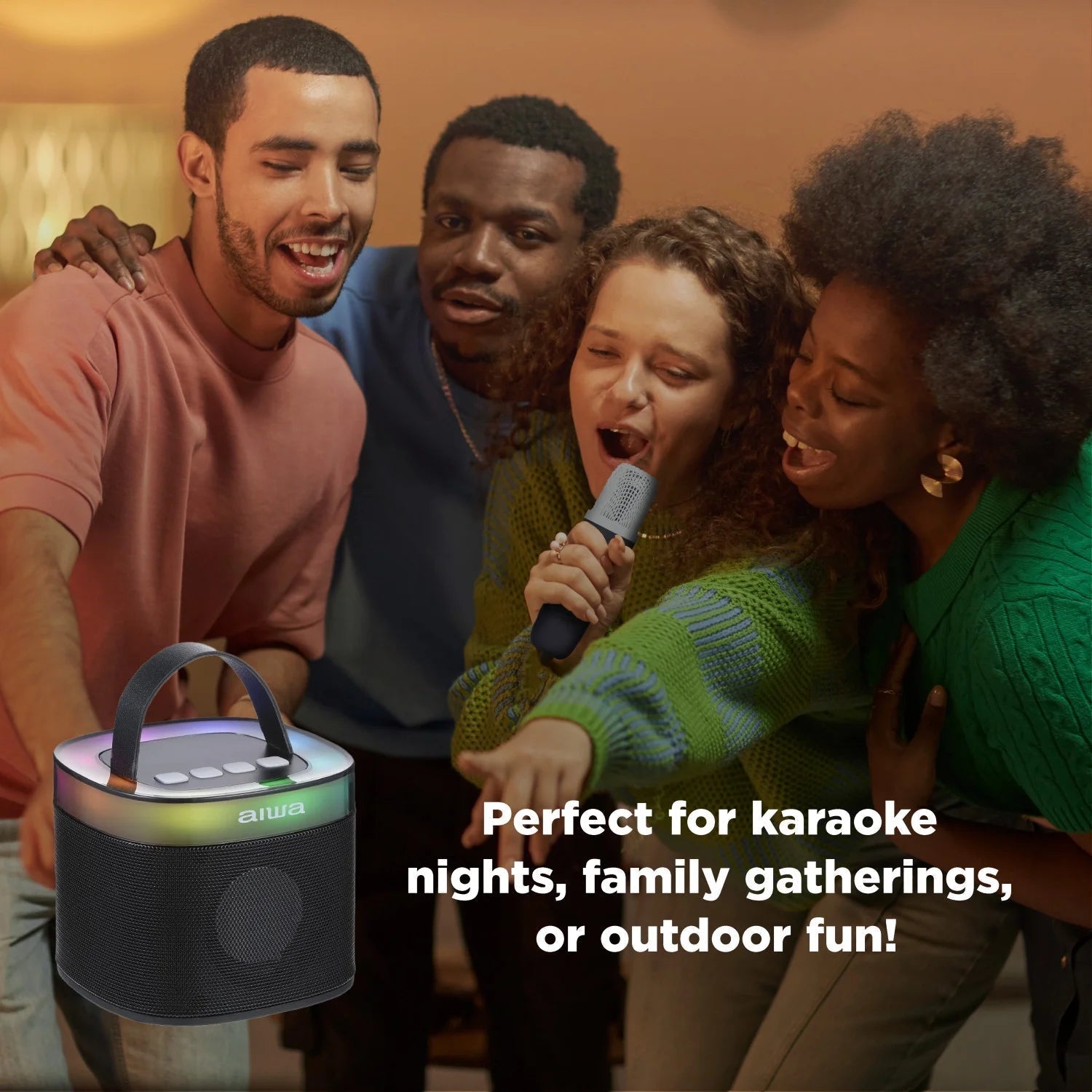 Light up Wireless Karaoke Speaker, Black, AI6029-BLK