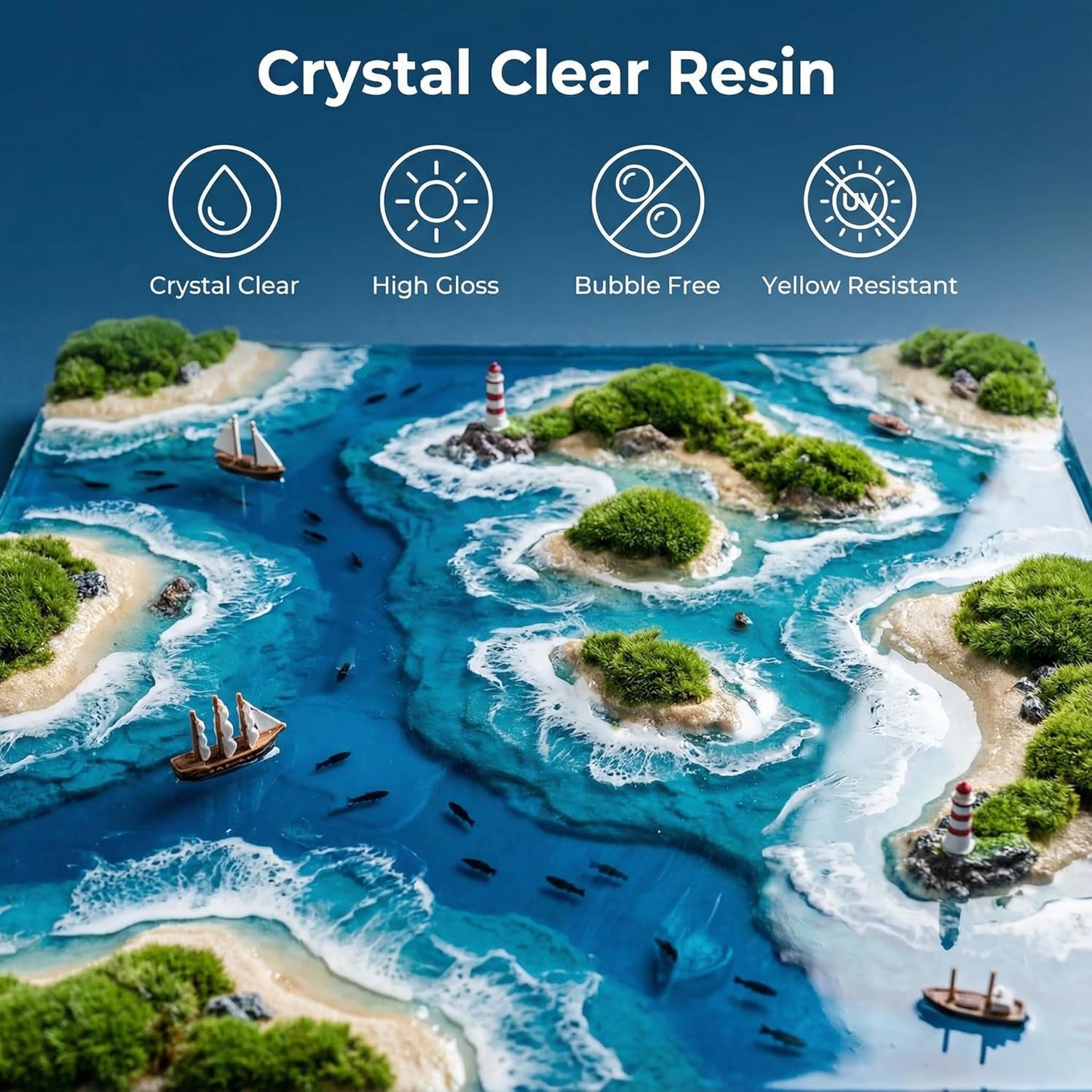 Resiners Epoxy Resin Starter Kit, 32Oz Crystal Clear Epoxy Resin Including Molds Nail Art Decals & Accessories, High Gloss Non Yellowing No Bubble for Casting Jewelry Making Wood Coating DIY Crafts