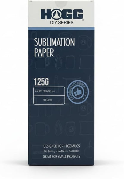 Hogg Sublimation Paper 4 X 9.5, 110 Sheets, 125 GSM, 4 X 9.5 Sublimation Paper for Tumblers, Papel Para Sublimacion, Compatible with Sawgrass and Epson, Heat Transfer Sheets, Printer Supplies