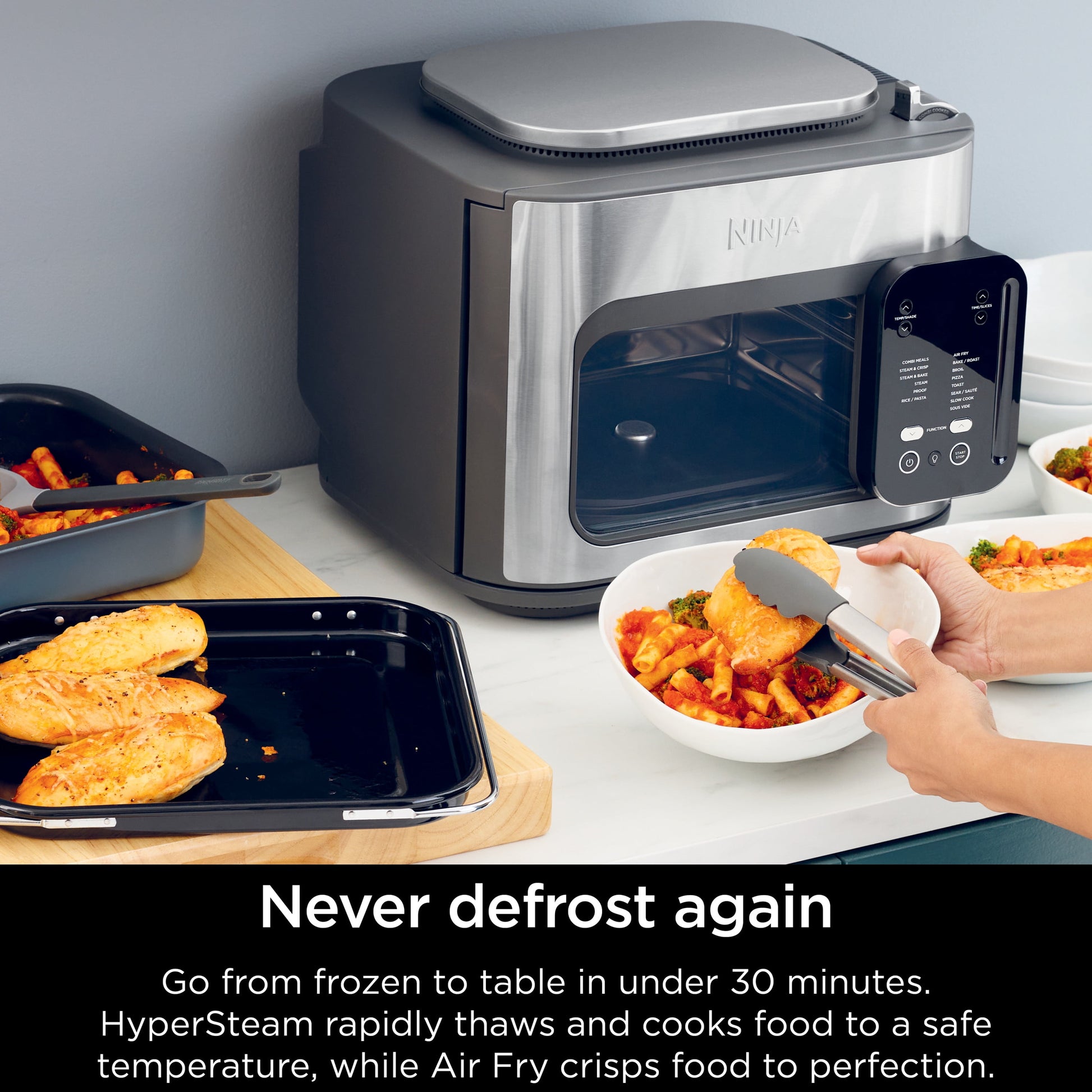 Combi All-In-One Multi-Cooker, 14-In-1 Functions, Oven, Air Fryer, Bake, Slow Cook, 3 Accessories, Stainless Steel