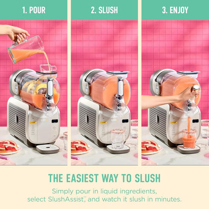 Ninja Slushi XL Smart Frozen Drink Maker & Slushi Machine | with Slushassist Technology |128 Oz. Capacity | Sodas, Margaritas, Frappes, Milkshakes & More | Crema | FS601BR