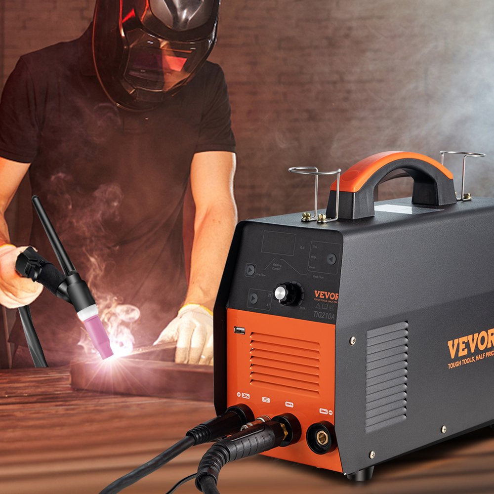 TIG Welder, 210Amp 3 in 1, 110/220V Dual Voltage HF Tig/Stick/Clean Welding Machine W/ USB, IGBT Inverter & Torch, Digital Arc Welder for Stainless Steel, Iron, Mild Steel, Copper, and Nickel