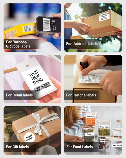 Bluetooth Thermal Label Printer 4X6 - D520BT Built-In Label Holder Wireless Thermal Printer for Small Business Shipping Packages - Compatible with USPS, Amazon, Shopify, Ebay and More(Black＆White)