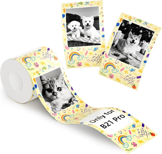 NIIMBOT Photo Papers Compatible with Pro Series Label Makers, Thermal Picture Labels Good Idea to Print Photos, Beauty Memories, Note,List (2.1''X3.5''-54X90Mm)