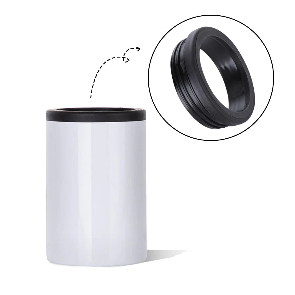 Wholesale 12 OZ Sublimation Cold Drink Short Can Cooler Bulk Buy Stainless Steel Insulator White 8 Pack & 24 Pack & 48 Pack