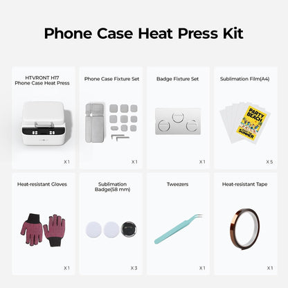 H17 Phone Cases Heat Press Vacuum Heat Press Machine for Phone Cases (Compatible with Iphone)+ Hat Press Machine - Hat Press Heat Machine for Caps Curved Teflon