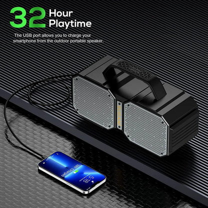 Bluetooth Speakers, M83 Speaker IPX6 Waterproof Portable Large Wireless Speaker, Bluetooth 5.2,50W Big Power, 24H Playtime, Suitable for Family Gatherings and Outdoor Bluetooth Speaker Black