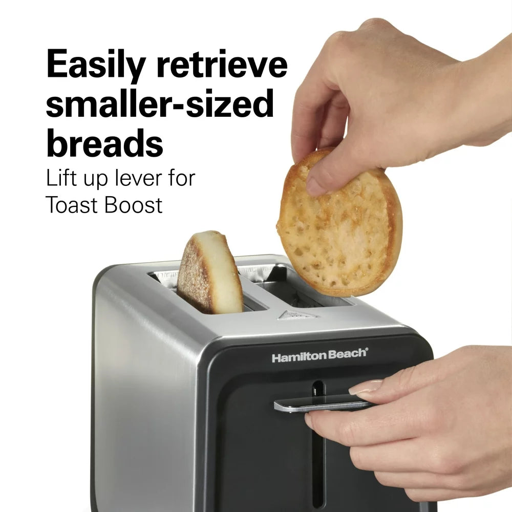 2 Slice Toaster with Wide Slots, Bagel Function, Toast Boost, Stainless, New, 22997F