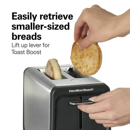 2 Slice Toaster with Wide Slots, Bagel Function, Toast Boost, Stainless, New, 22997F