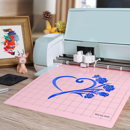 REALIKE 12X12 Fabricgrip Cutting Mat Compatible with Cricut Maker 3/Maker 4/Maker/Explore 3/4/Air 2/Air/One(3 Mats), Fabric Adhesive Sticky Cut Mats for Crafts, Quilting, Sewing and All Arts