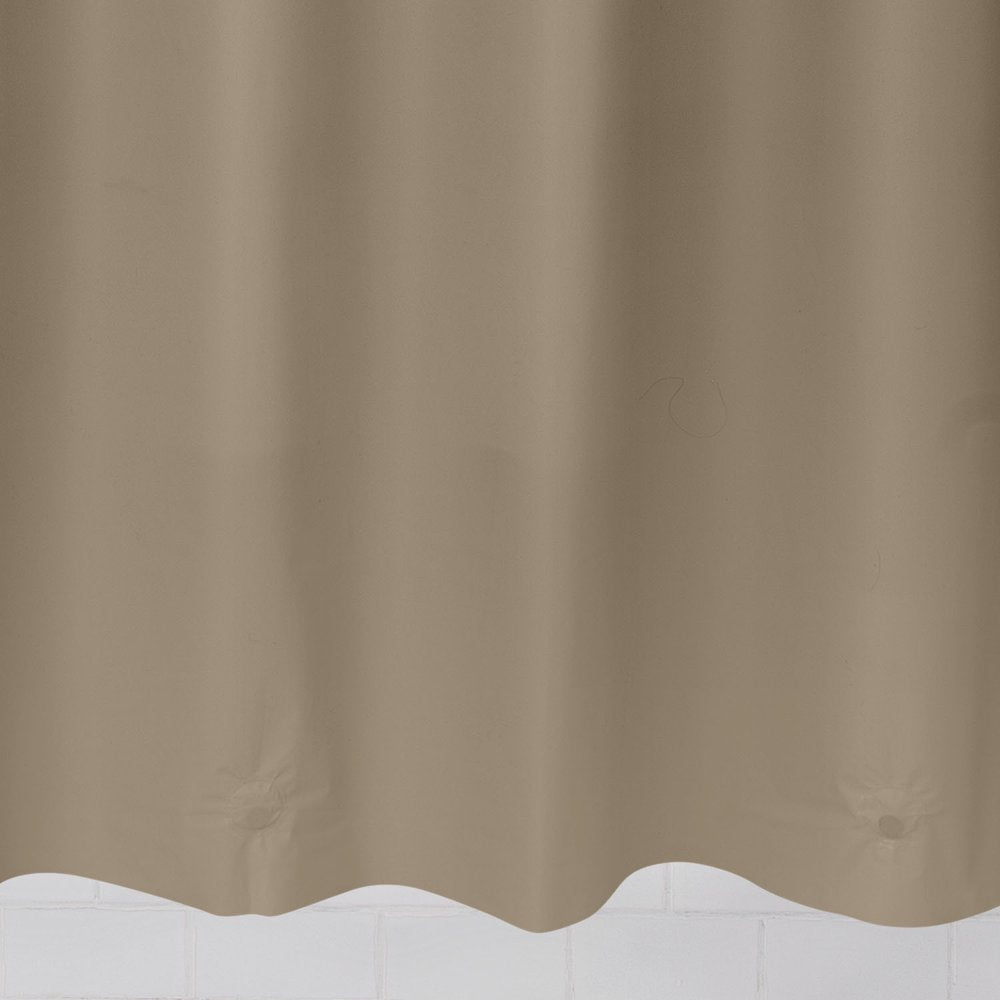 Light Weight PEVA Shower Curtain Liner, Weighted Magnetic Hem, Brown, 70" X 71",