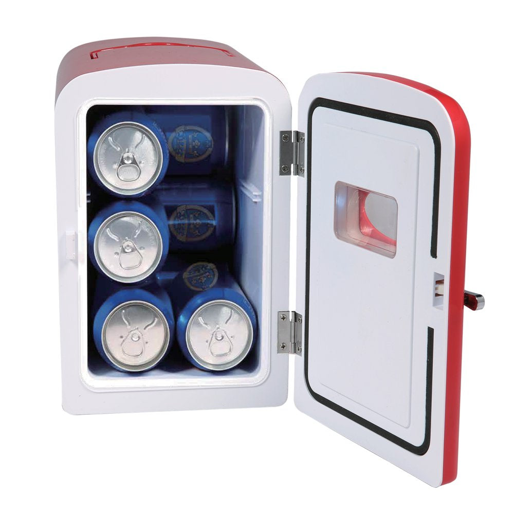 Portable Retro Extra Large 9-Can Capacity Mini Cooler, EFMIS175, Red